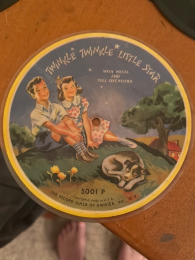 Cardboard picture record titled 'Twinkle Twinkle Little Star' by The Record Guild of America