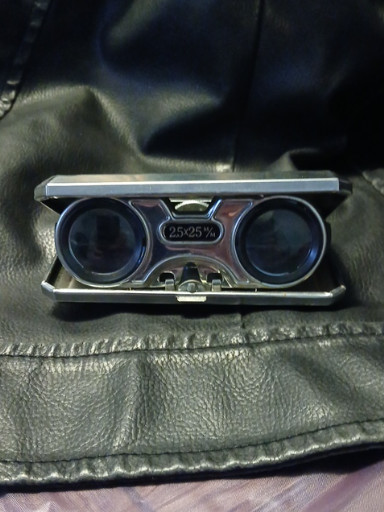 Vintage folding opera glasses 2.5x25mm by Focal, made in Japan