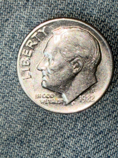 1982 No-P Roosevelt Dime, United States Mint