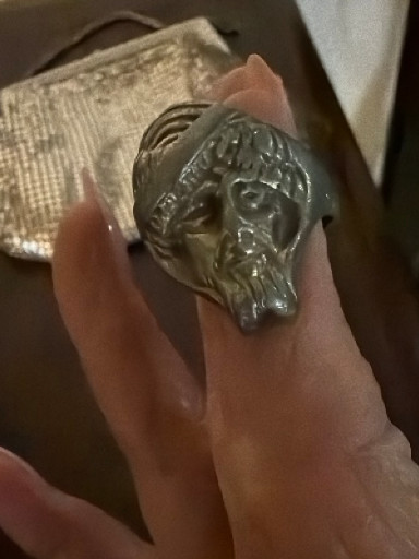 Sterling silver lion head ring