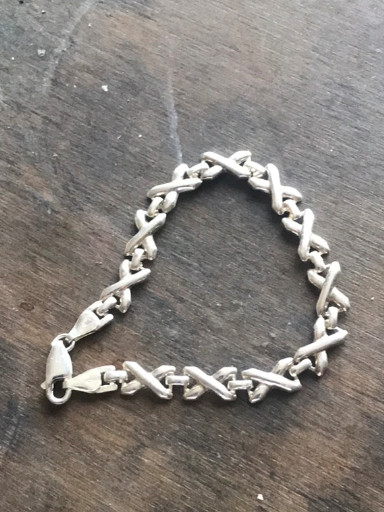 Sterling silver X-link bracelet