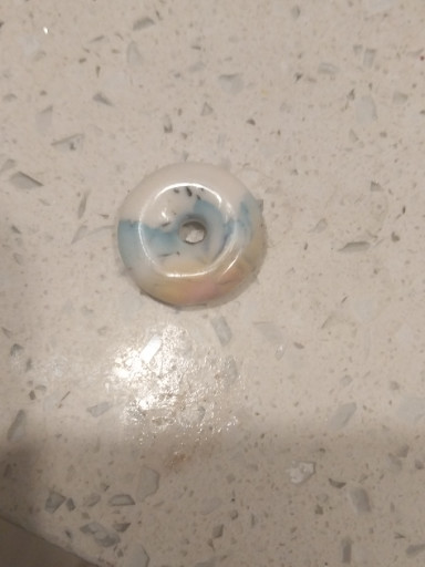 Opalite glass donut pendant bead