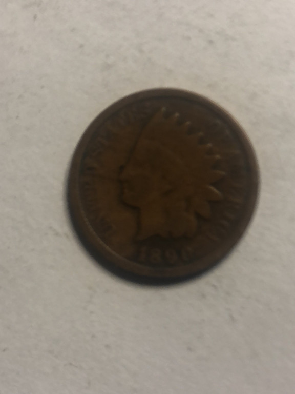 Bronze Indian Head Cent coin dated 1890 by United States Mint