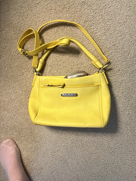 Yellow leather handbag by Brighton