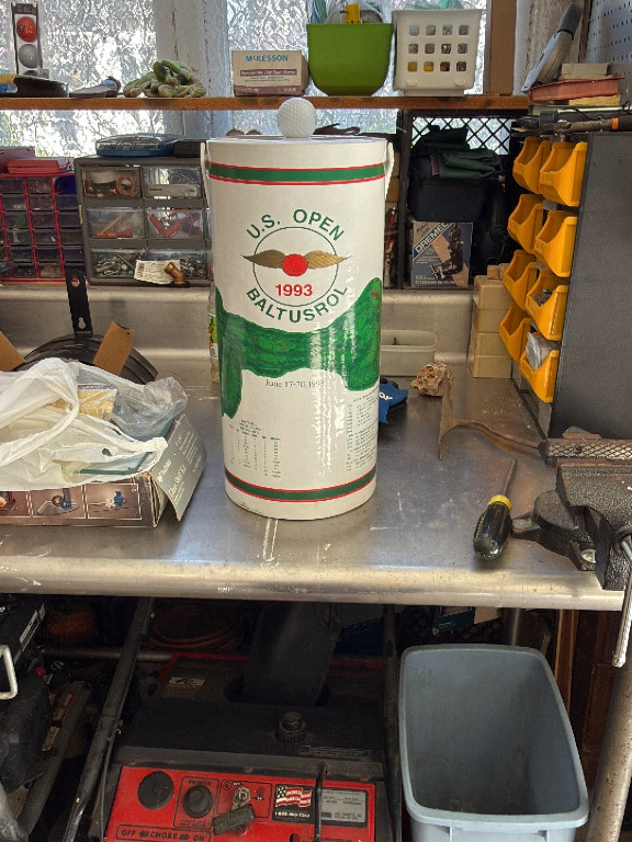 Commemorative metal canister for 1993 U.S. Open Golf Championship at Baltusrol