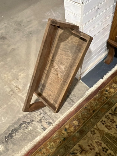 Rustic wood serving tray with handles