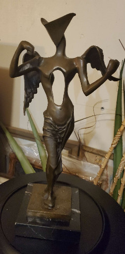 Reproduction of bronze sculpture titled 'Surrealist Angel' after Salvador Dalí