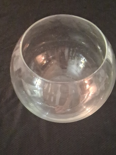 Clear glass rose bowl vase
