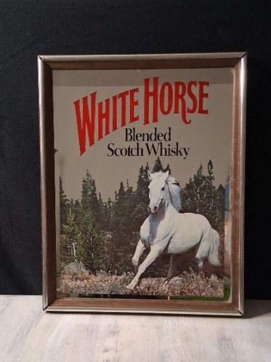 Vintage advertising mirror for White Horse Blended Scotch Whisky