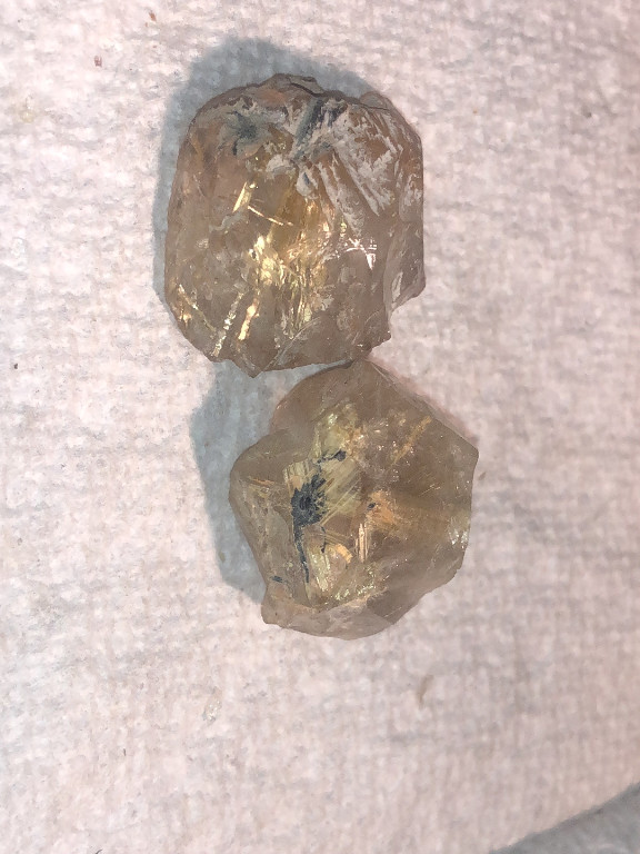 Natural rough brown diamond crystals, 16.71 grams total weight