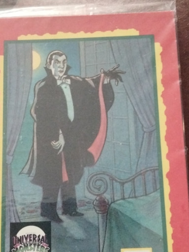 Trading card featuring Dracula from the 1991 Universal Monsters series by Impel