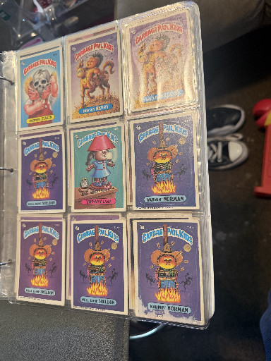Collection of 1986 Garbage Pail Kids trading cards from Series 3 and 4