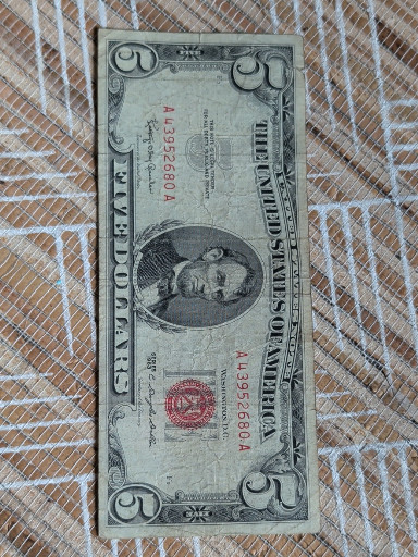 1963 United States $5 Red Seal Legal Tender Note