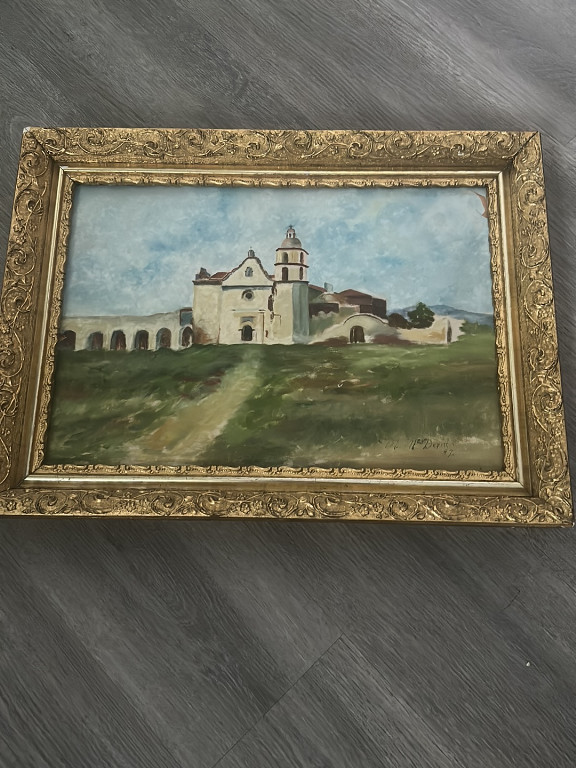 Oil painting depicting Mission San Luis Rey de Francia by Edwin Deakin