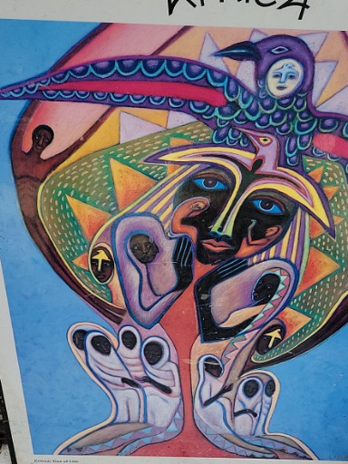 Print titled 'Africa' by Betty LaDuke