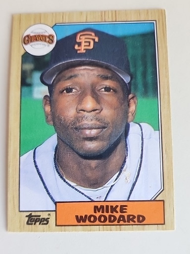 1987 Topps baseball card #286 featuring Mike Woodard of the San Francisco Giants