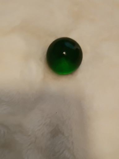 Large green glass marble