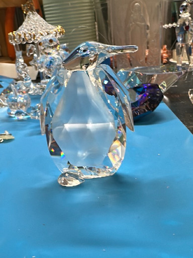 Crystal glass penguin figurine by Swarovski