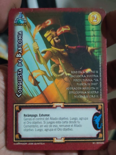 Carta de juego coleccionable 'Conquista de Babilonia' del juego Mitos y Leyendas, expansión Invasión