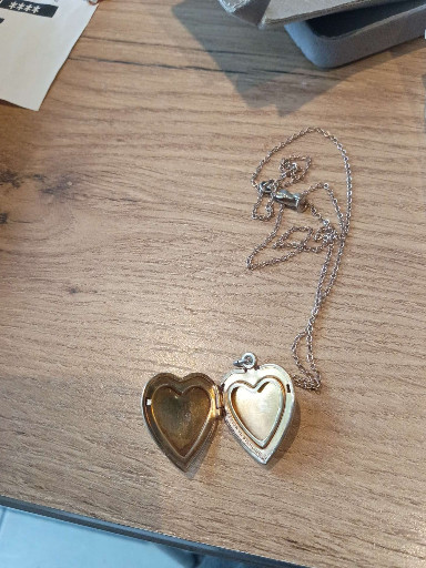 Gold-filled heart locket necklace on delicate chain