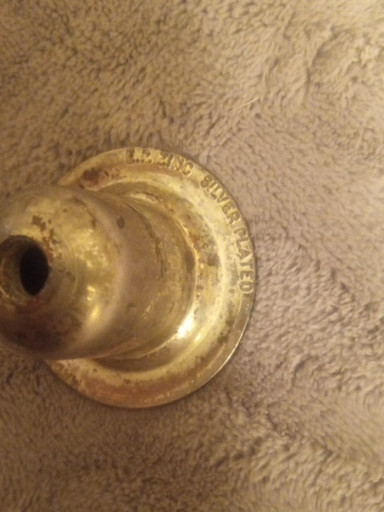 Silver-plated E.P. zinc candlestick holder base, made in England