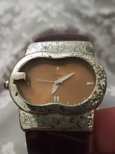 Fashion watch with silver-tone finish and dual time zone display