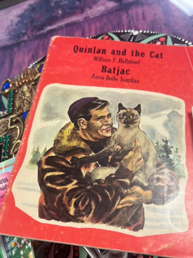 Paperback book titled 'Quinlan and the Cat' by William P. Halstead and 'Balfac' by Anna Belle Jourdan