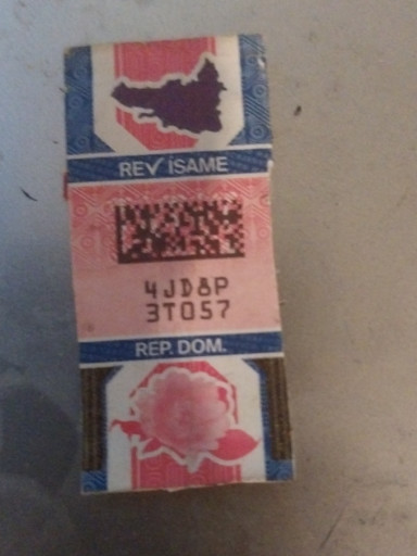 Dominican Republic postage stamp with security printing and variable data