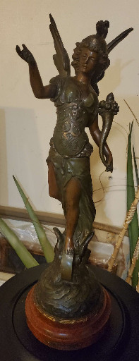 Bronze sculpture titled 'Fortuna' by Auguste Moreau