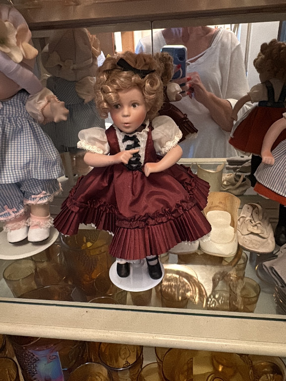 Porcelain doll titled 'Dimples' from the Shirley Temple Movie Classics Series by Danbury Mint