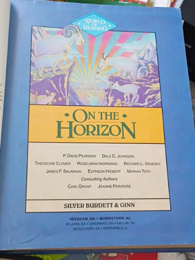 Vintage textbook titled 'On the Horizon' published by Silver Burdett & Ginn