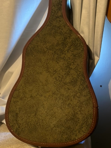 Vintage acoustic guitar case, likely for Harmony or similar brand guitar from the 1950s-1960s
