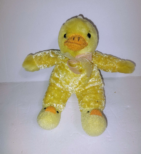 Vintage plush yellow duck stuffed animal