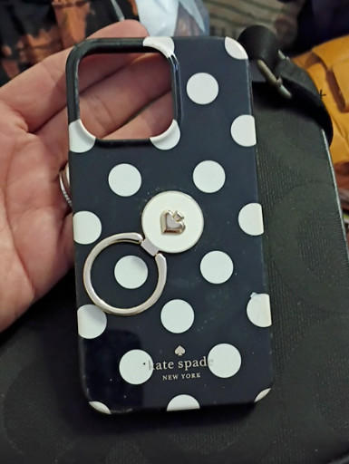 Kate Spade New York polka dot resin iPhone case with ring holder