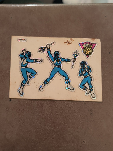 Vintage 1994 Saban Mighty Morphin Power Rangers vending machine prism sticker featuring Blue Ranger Billy