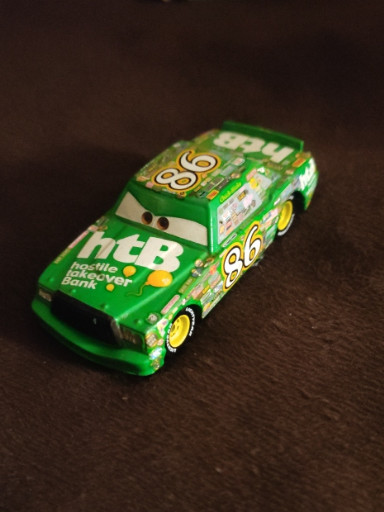 Diecast metal toy car 'Chick Hicks #86' from Disney Pixar Cars franchise by Mattel