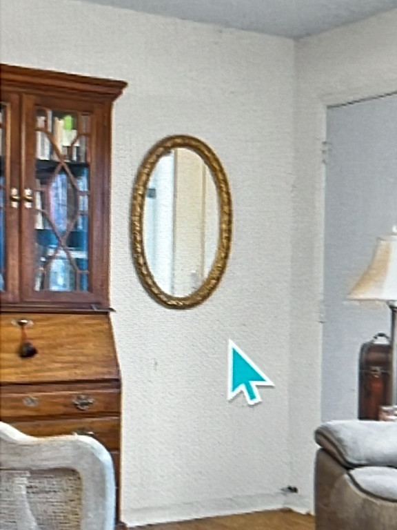 Plastic oval wall mirror with rope twist design frame