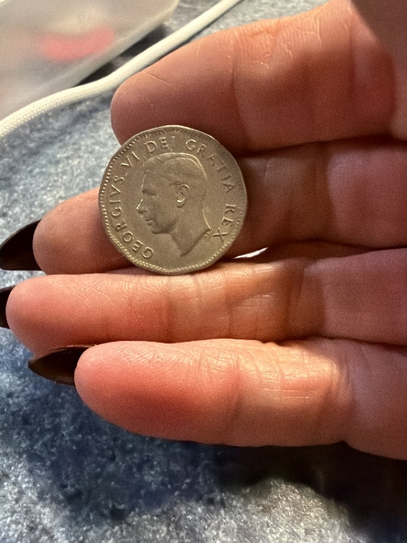 Canadian silver 50 cent coin featuring King George VI