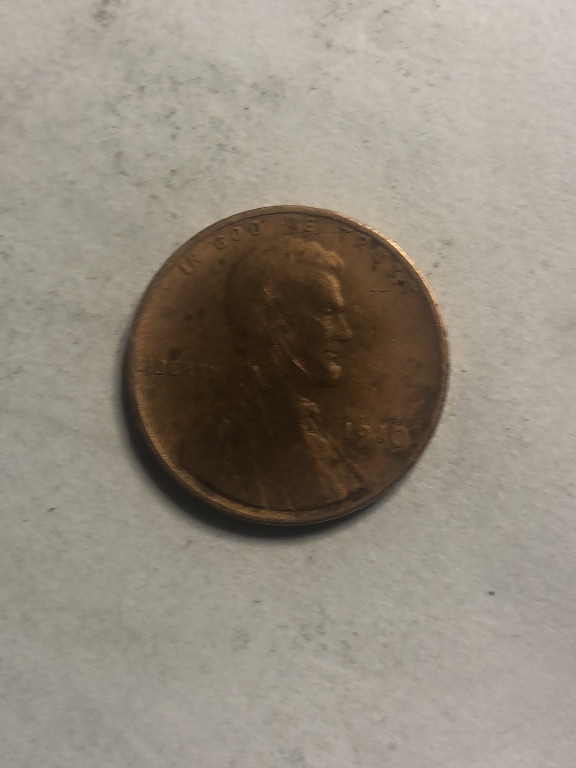 Copper Lincoln Wheat Penny dated 1910