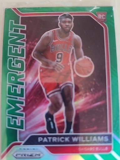 2020-21 Panini Prizm Emergent Green Prizm rookie card #5 featuring Patrick Williams