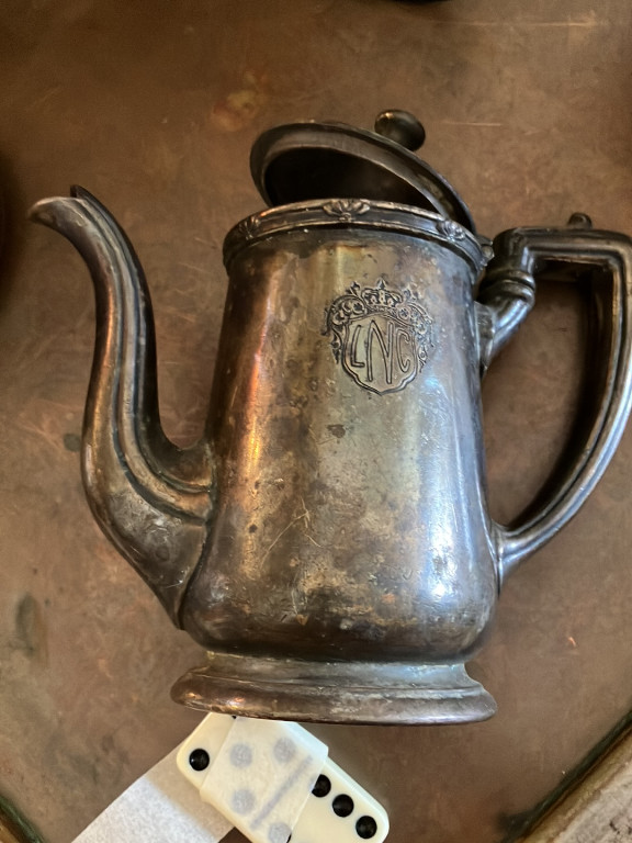 Silver-soldered teapot with 'LMC' monogram by Gotham Silver Company