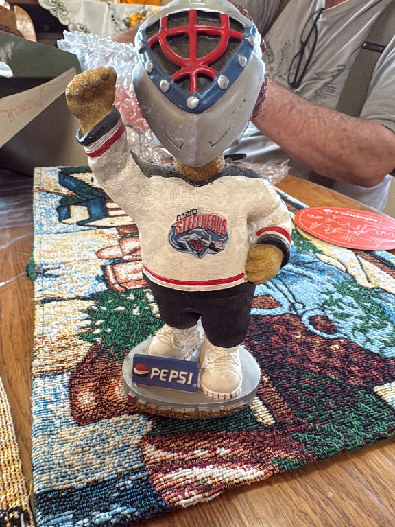 Promotional bobblehead figurine of Idaho Steelheads hockey mascot