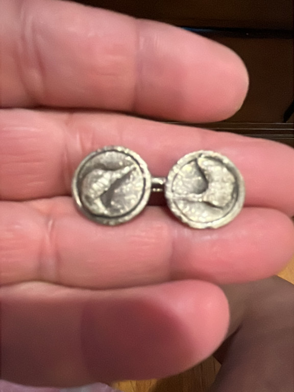Ancient silver coin cufflinks