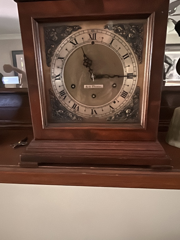 Mahogany mantel clock by Seth Thomas