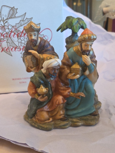 Porcelain nativity figurine titled 'Blessed Visitors' "Kings" by Avon