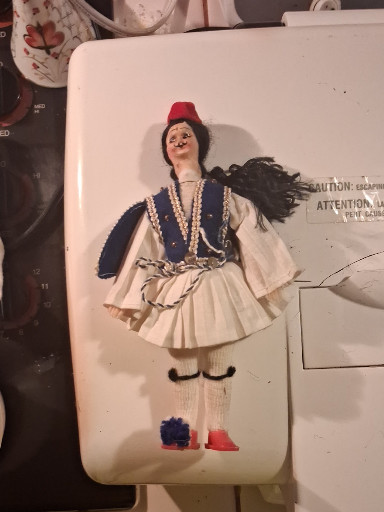 Vintage Greek Evzone (Tsolias) souvenir doll in traditional costume