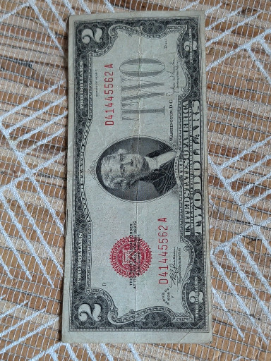 1928 Series United States $2 Legal Tender Note with red seal