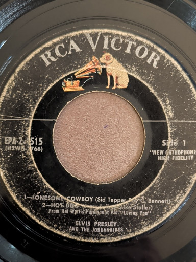Vinyl 45 RPM single by Elvis Presley and The Jordanaires on RCA Victor