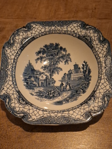 Keramisch bord met 'Landscape' patroon door Adams China