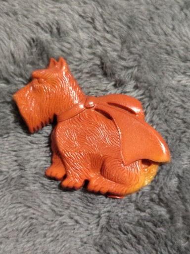 Celluloid Scottie dog brooch